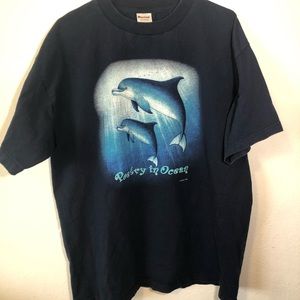 Vintage 1990s Dolphin Human-I-Tee Save the Planet